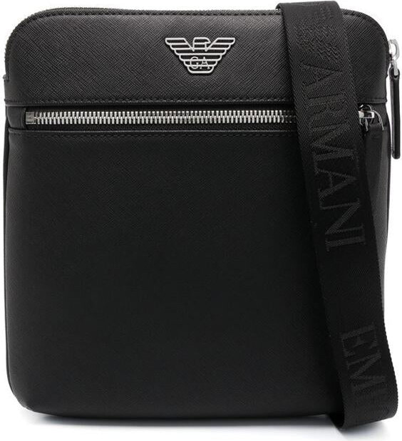 Emporio Armani Leather messenger bag ShopStyle