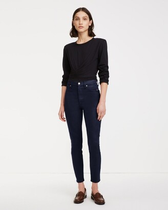 High Waist Ankle Skinny In Coated Ink