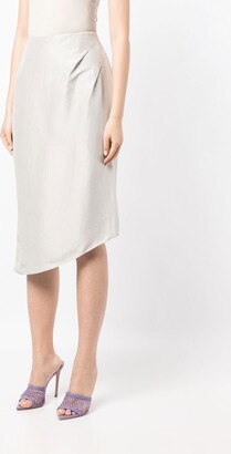 Giorgio Armani Pre-Owned 2010 High-Waisted Asymmetric Silk Skirt