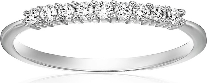 Vir Jewels 1/3 cttw Diamond Wedding Band 14K White or Yellow Gold 9 Stones Prong Set Round