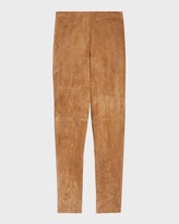 Thumbnail for your product : Weekend Max Mara Cropped Suede & Jersey Leggings