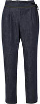 Brunello Cucinelli - Cropped Beaded Tapered Jeans - Blue