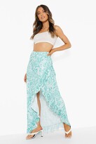 Thumbnail for your product : boohoo Paisley Jersey Wrap Maxi Skirt