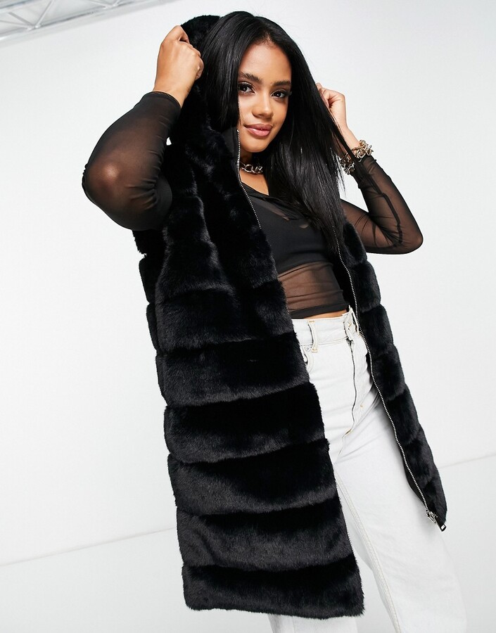 black fur vest