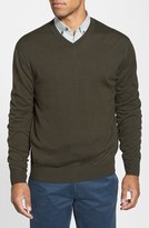 Thumbnail for your product : Cutter & Buck 'Douglas' Merino Wool Blend V-Neck Sweater (Big & Tall)