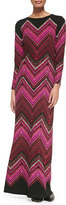 Thumbnail for your product : Melissa Masse Long-Sleeve Chevron-Print Maxi Dress, Women's