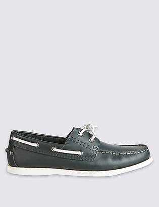 M&S Collection Leather Lace-up Boat Shoes