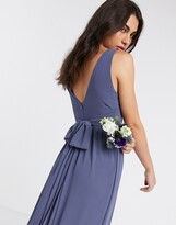 Thumbnail for your product : TFNC Bridesmaid top wrap chiffon dress in light blue
