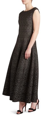 Alaia Sleeveless Boatneck Pattern Gown