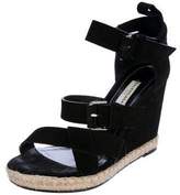 Thumbnail for your product : Balenciaga Jute-Accented Suede Wedge Sandals