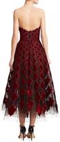Thumbnail for your product : Oscar de la Renta Strapless Velvet & Tulle Tea-Length Dress