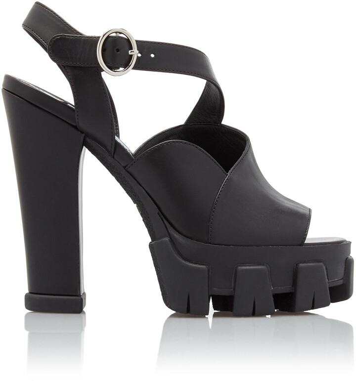 prada platform sandals black