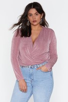 Thumbnail for your product : Nasty Gal Womens Down Town Plunging Wrap Top - Purple - 6