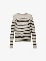 Thumbnail for your product : Reformation Boyfriend striped recycled cashmere-blend jumper