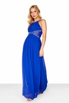 Thumbnail for your product : Little Mistress Cobalt Embellished Empire Maxi Dress