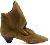 Thumbnail for your product : Isabel Marant Doey Suede Ankle Boots - Womens - Khaki