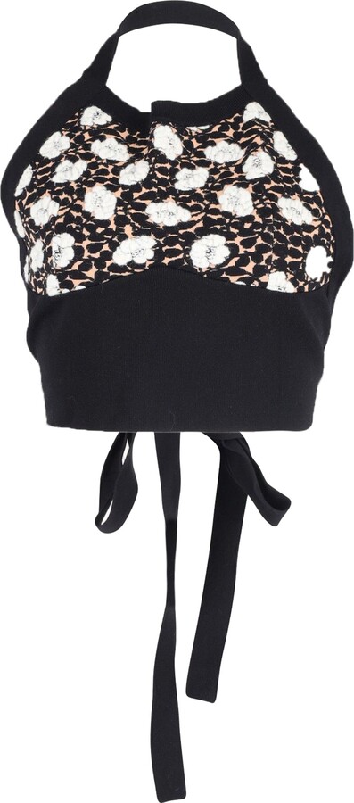 Marni Halter Knit Crop Top in Black Nylon