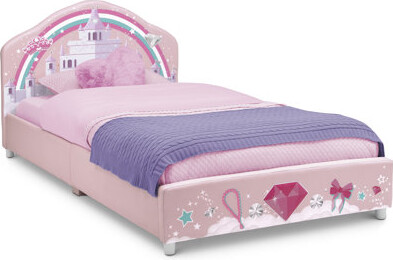 Delta Children Princess Upholstered Twin Bed, Pink