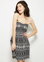 Thumbnail for your product : Delia's Ruched Back Strapless Aztec Dress