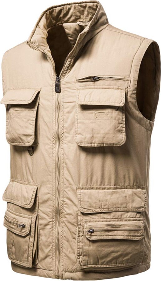 Heated Gilet,Men'S Quilted Vest Vintage Classic White Winter Body Warmer Sleeveless Warmer Transition Jacket Outdoor Softshell Jackets For Sport 