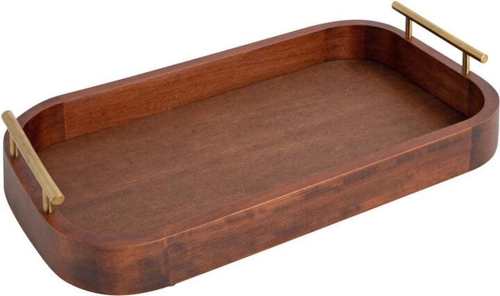 Lipton 18 in. x 3 in. x 10 in. Walnut Brown Decorative Tray