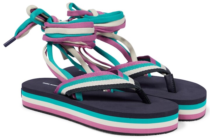 Isabel Marant Tuoni striped thong sandals