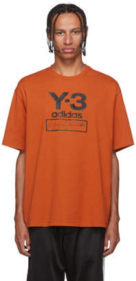 Y-3 Y 3 Orange Stacked Logo T-Shirt