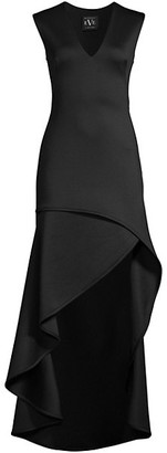 black halo cadencia one shoulder gown