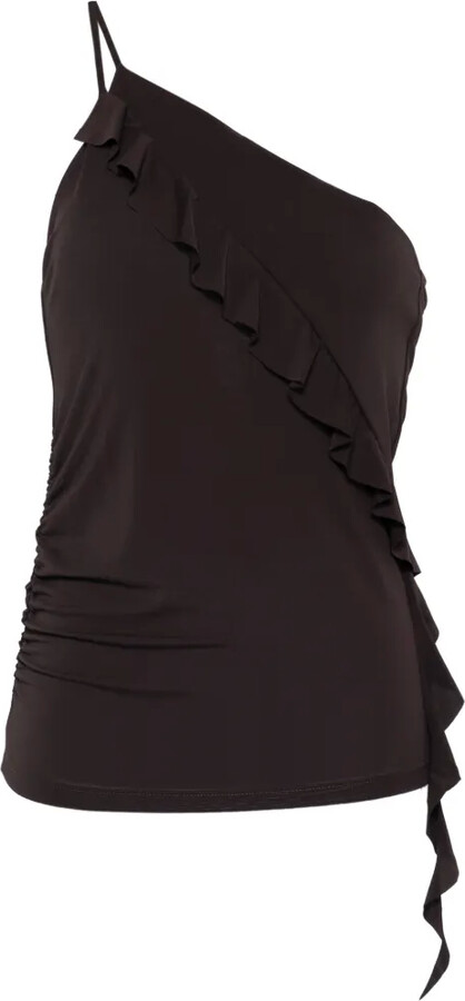 Pinko Ruffled One-Shoulder Top