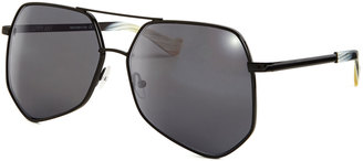 Grey Ant Megalast Oversized Aviator Sunglasses, Black