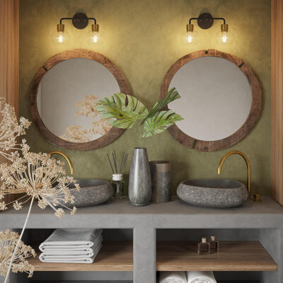 Inlight Black and Brushed Gold Vanity Bath Light, selectable 2/3/4 lights, Bulb Not Included