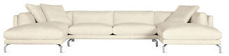 Design Within Reach Como Double-Chaise Sectional, Offwhite Fabric