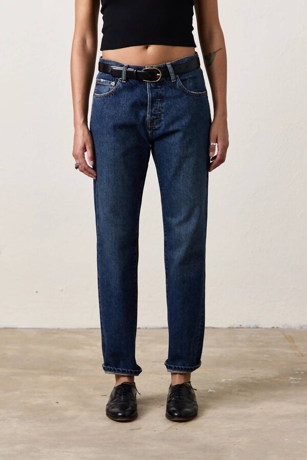 NSF Owen Mid Rise Slouchy Straight Jean In Breakwater