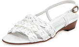 Thumbnail for your product : Sesto Meucci Ginny Woven Leather Slingback Sandals, White