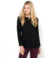 Thumbnail for your product : La Redoute SEE U SOON 2-in-1 Style Blouse with Lace Hem