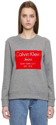 Calvin Klein Jeans Hansi Flocked Print Cotton Sweatshirt
