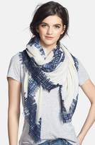 Thumbnail for your product : Tory Burch 'Painted Hash Print' Square Silk & Wool Scarf