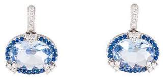 Judith Ripka 18K Crystal, Sapphire & Diamond Drop Earrings