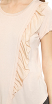 Thumbnail for your product : Rebecca Taylor Jersey Top with Silk Ruffle
