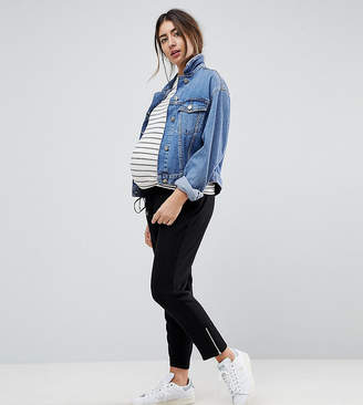 ASOS Maternity MATERNITY Tapered Twill Jogger with Zip Ankle
