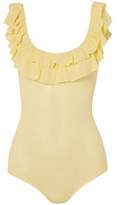 Thumbnail for your product : Ulla Johnson Arlee Ruffled Ribbed Cotton Bodysuit