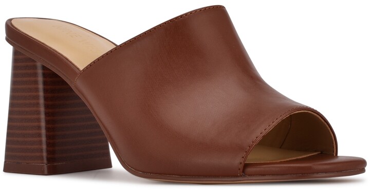 open toe high heel mules