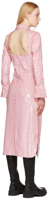 Ganni Pink Sequin Shirt Dress