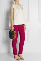Thumbnail for your product : Sophie Hulme Paneled silk-blend crepe and organza top