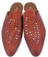 Thumbnail for your product : Henry Beguelin Leather Embellished Mules