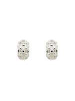 Thumbnail for your product : Monet Rhodium Chequer Half Hoop Clip Earrings