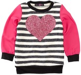 Thumbnail for your product : Jenna & Jessie Striped Glitter Heart Top (Little Girls)