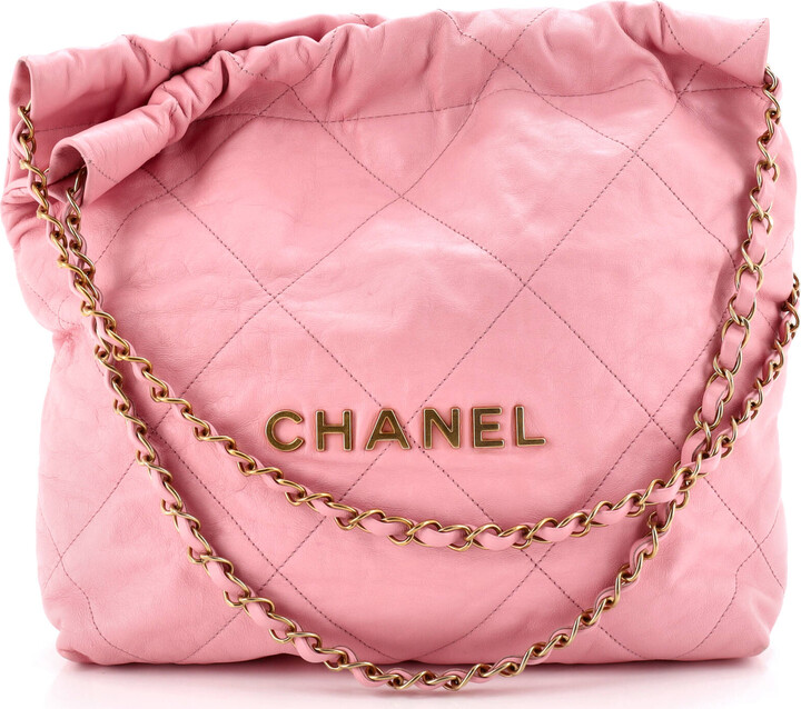 Chanel 22 Chain Hobo Quilted Calfskin Small