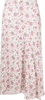 Lisanne floral-print asymmetric skirt 