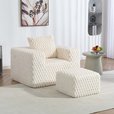 Wrought Studio Lingge corduroy compression sofa with Ottoman-33006
